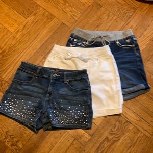 3 pair of girls Justice shorts- size 12